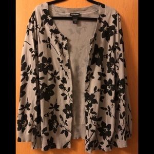Grey Flowered Cardigan